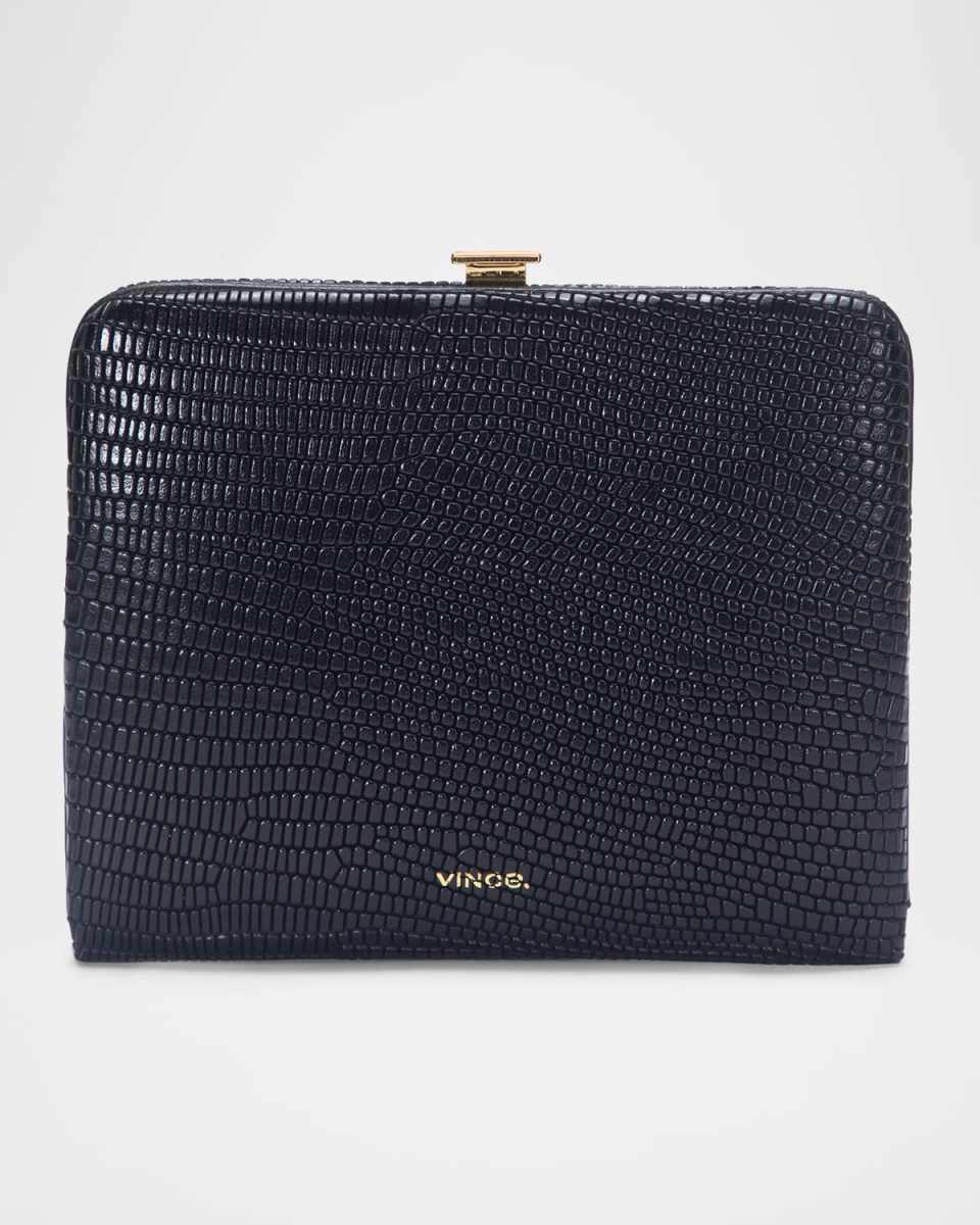Frame Lizard-Effect Leather Wallet